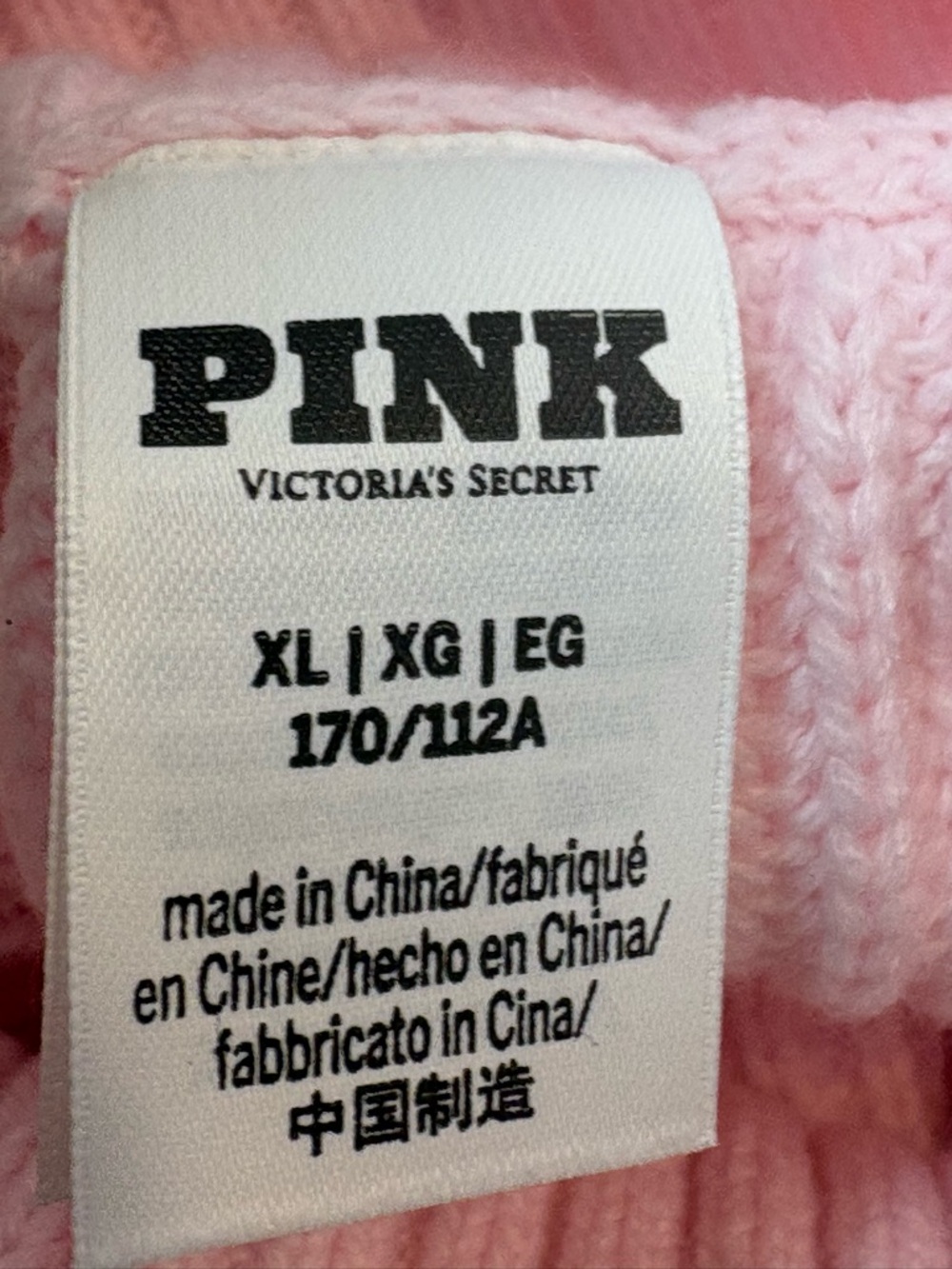PINK Victoria's Secret Light Pink Knit Sweater - XL